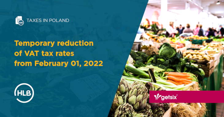 Temporary reduction of VAT tax rates from February 01, 2022